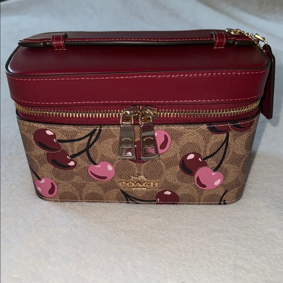 NWT Coach Cosmetic Bag Cherry Print - Picture 1 of 9